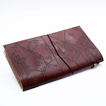 Handmade Leather Journal - My Bucket List Book - Brown (80 pages) - DuvetDay.co.uk