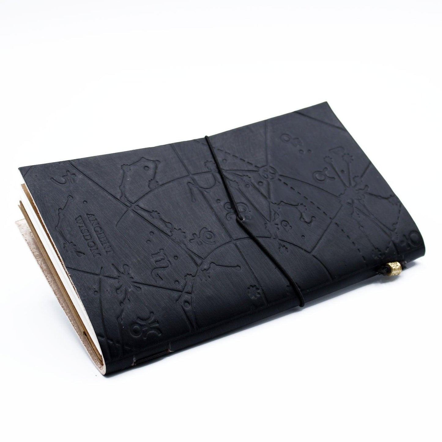 Handmade Leather Journal - My Little Black Book - Black (80 pages) - DuvetDay.co.uk