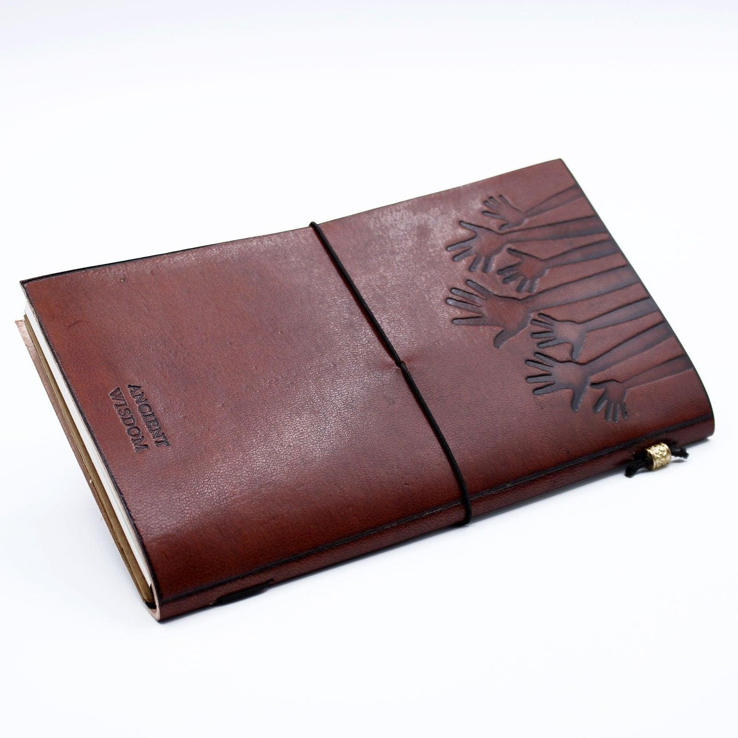 Handmade Leather Journal - True Friends - Brown (80 pages) - DuvetDay.co.uk