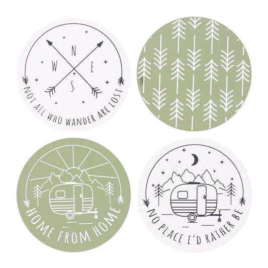 Happy Camper Coaster Set - DuvetDay.co.uk