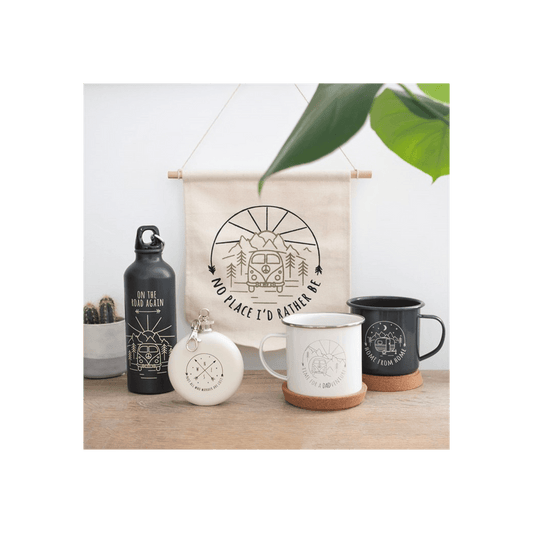 Happy Camper Hanging Fabric Flag - DuvetDay.co.uk