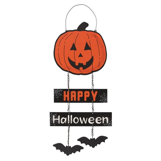 Happy Halloween Pumpkin Chain Sign - DuvetDay.co.uk
