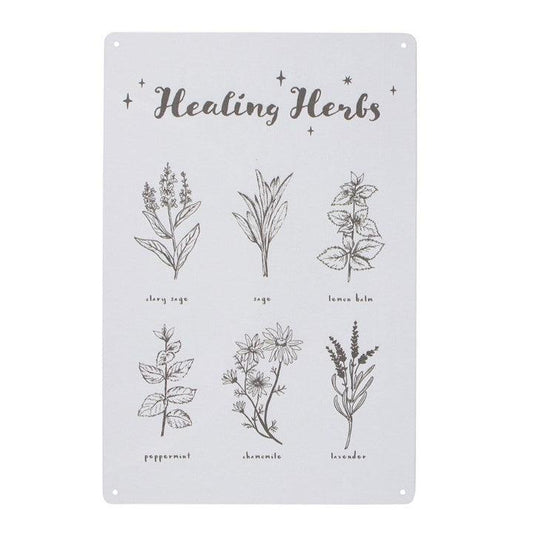 Healing Herbs Metal Sign - DuvetDay.co.uk