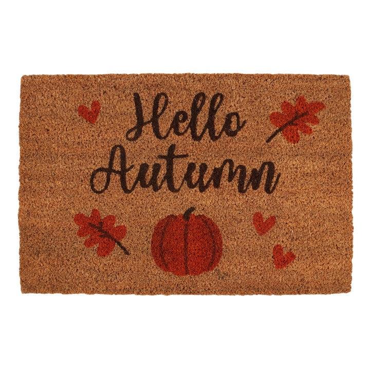 Hello Autumn Natural Doormat - DuvetDay.co.uk