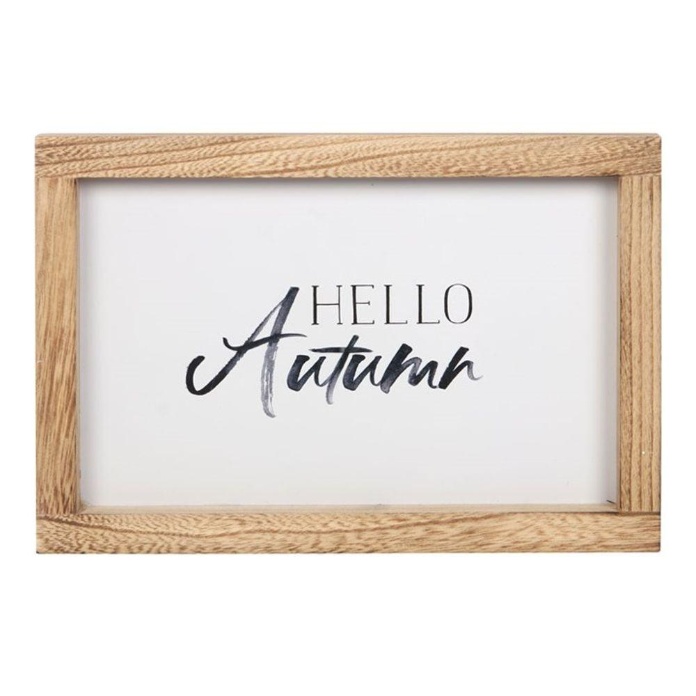 Hello Autumn Wooden Frame Sign - DuvetDay.co.uk
