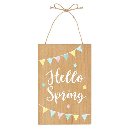 Hello Spring Hanging Sign - DuvetDay.co.uk