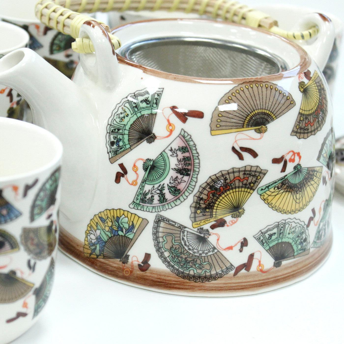 Herbal Teapot Set - China Fans - DuvetDay.co.uk