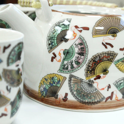 Herbal Teapot Set - China Fans - DuvetDay.co.uk
