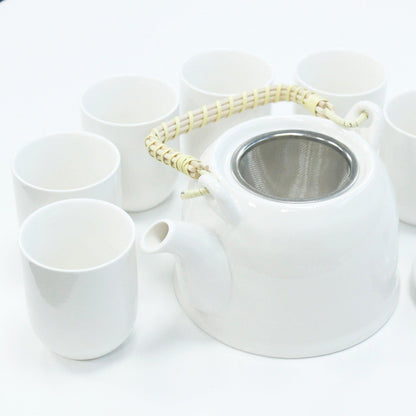 Herbal Teapot Set - Classic White - DuvetDay.co.uk