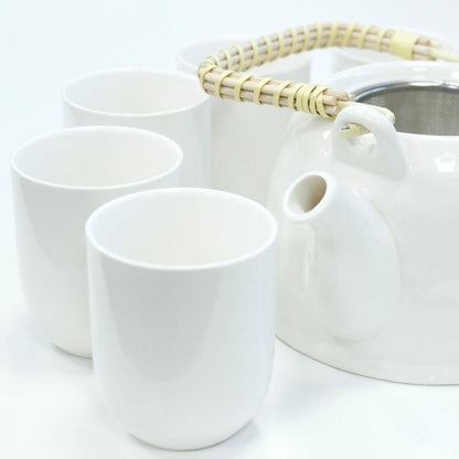 Herbal Teapot Set - Classic White - DuvetDay.co.uk