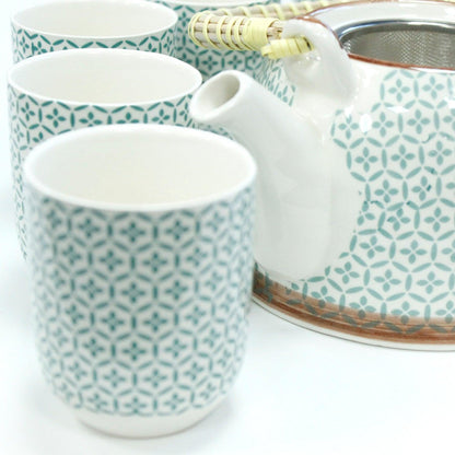 Herbal Teapot Set - Green Mosaic - DuvetDay.co.uk