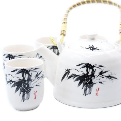 Herbal Teapot Set - White Stone Oriental - DuvetDay.co.uk