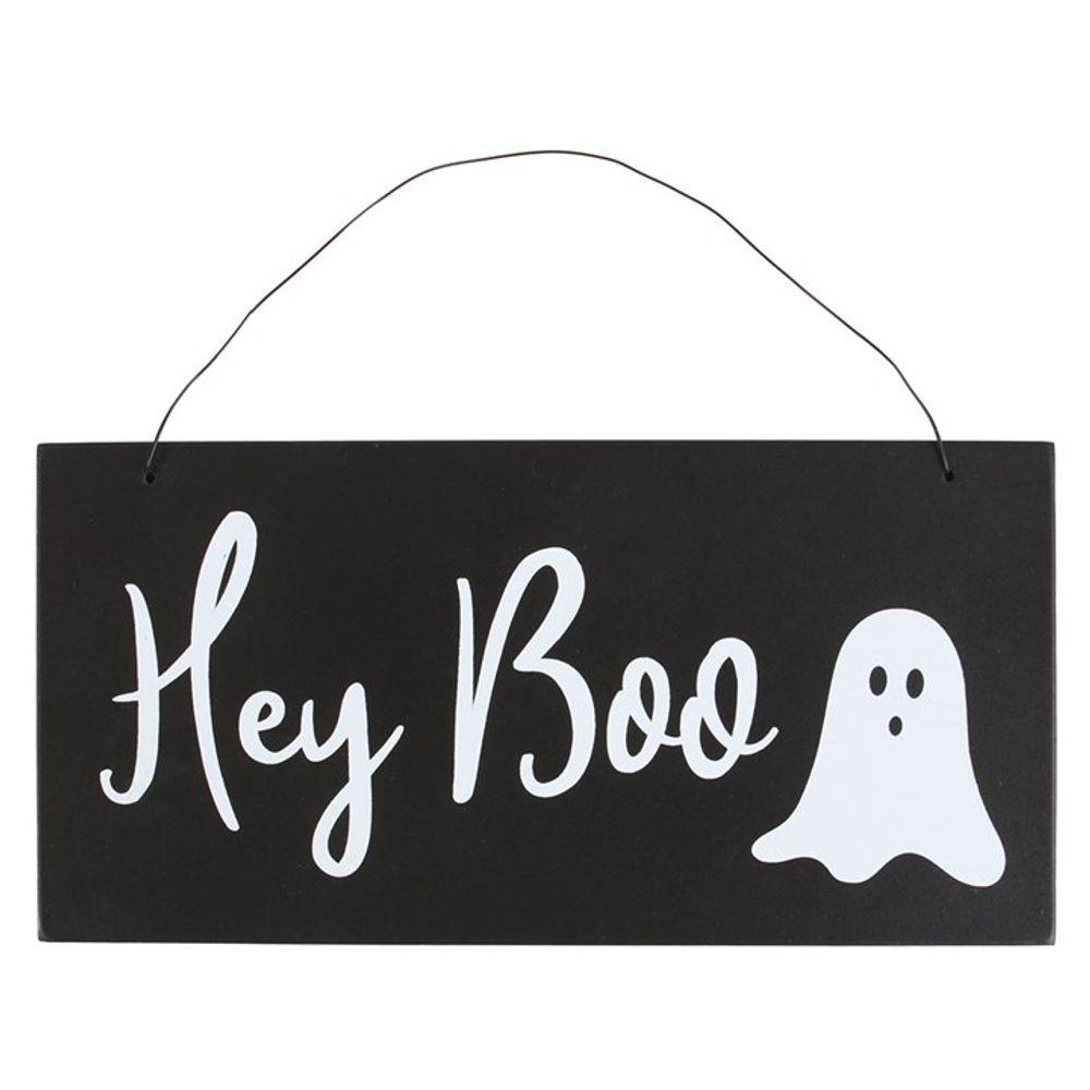 Hey Boo Hanging Sign - DuvetDay.co.uk