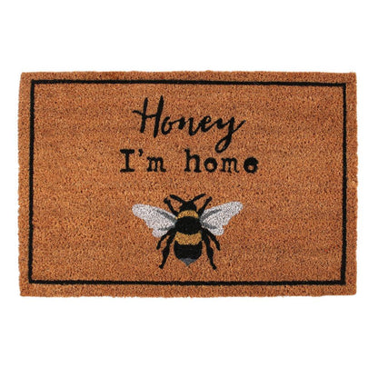 Honey I'm Home Natural Doormat - DuvetDay.co.uk