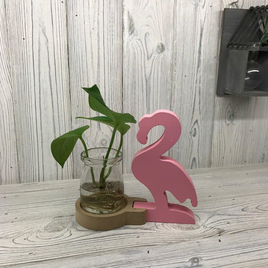 Hydroponic Home Decor - Pink Flamingo Pot - DuvetDay.co.uk