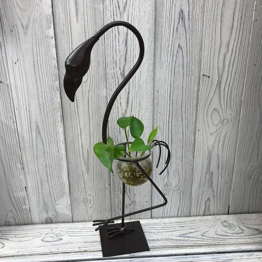 Hydroponic Home Decor - Tall Flamingo One Pot Stand - DuvetDay.co.uk