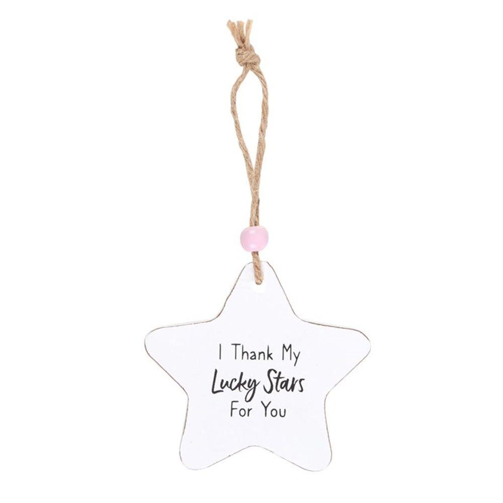 I Thank My Lucky Stars Hanging Star Sentiment Sign - DuvetDay.co.uk