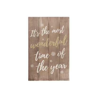 It's the Most Wonderful Time of the Year Wooden Plaque - DuvetDay.co.uk