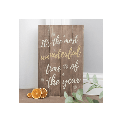 It's the Most Wonderful Time of the Year Wooden Plaque - DuvetDay.co.uk