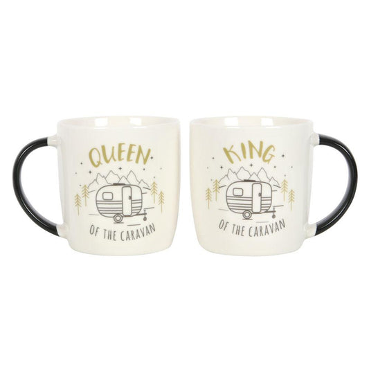 King and Queen Couples Caravan Mug Set