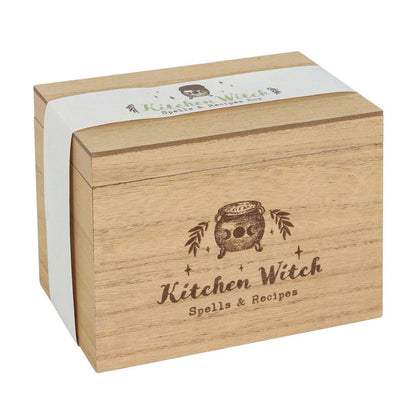Kitchen Witch Wooden Recipe Box - DuvetDay.co.uk
