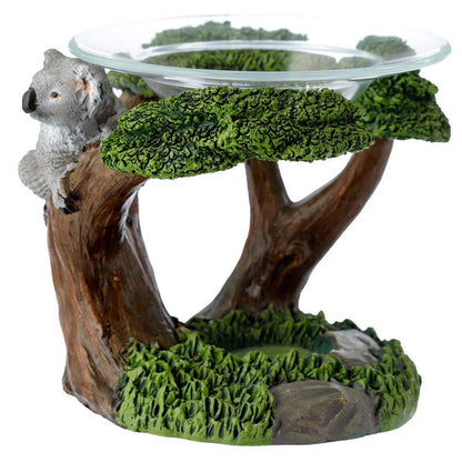 Koala in Tree Resin Oil and Wax Burner with Glass Dish - DuvetDay.co.uk