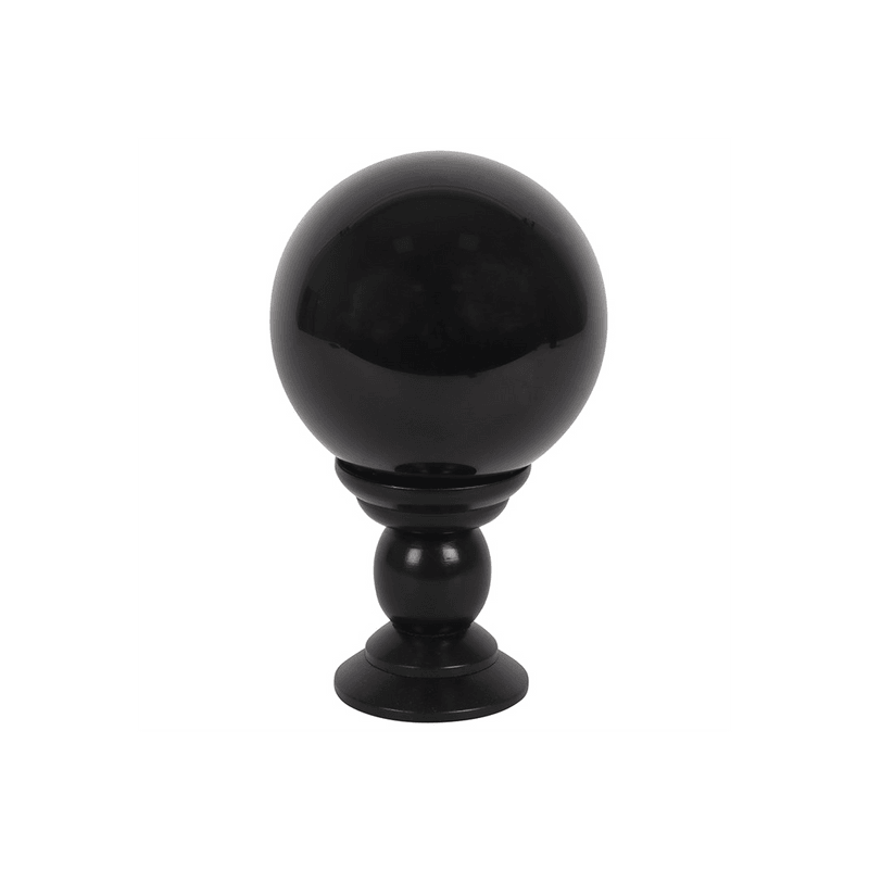 Large Black Crystal Ball on Stand