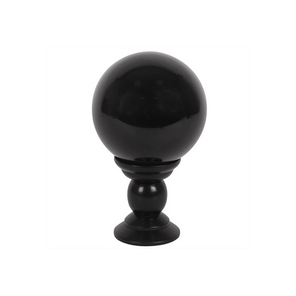 Large Black Crystal Ball on Stand