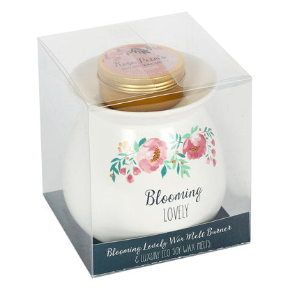 Large Blooming Lovely Wax Melt Burner Gift Set - DuvetDay.co.uk