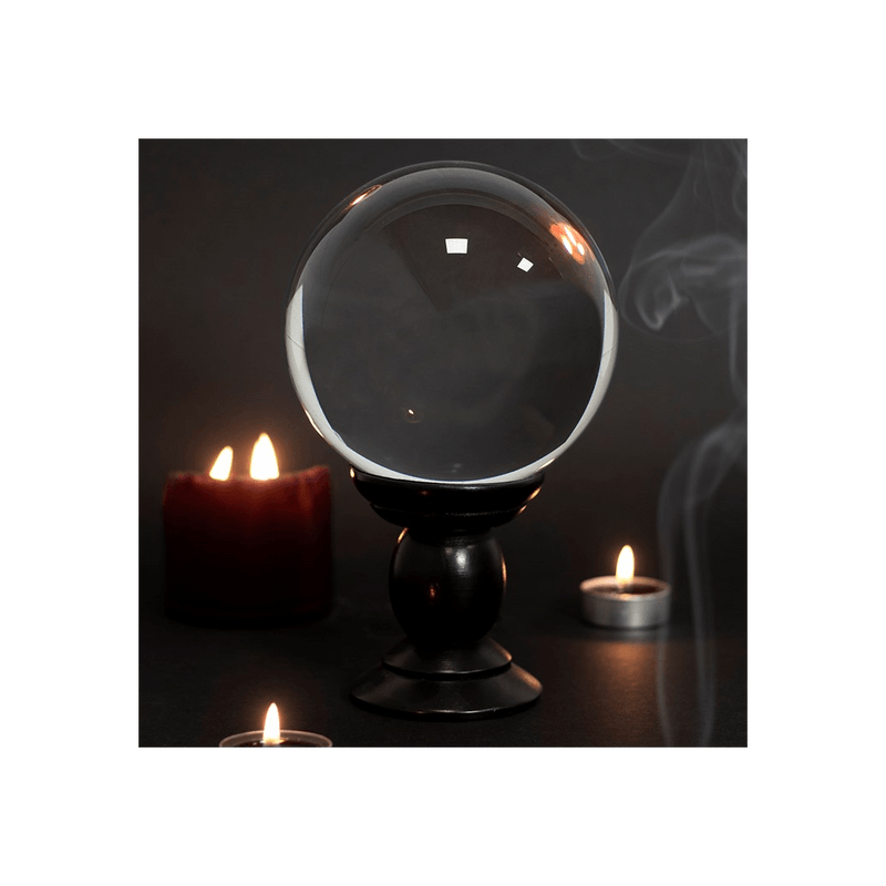 Large Clear Crystal Ball on Stand - DuvetDay.co.uk