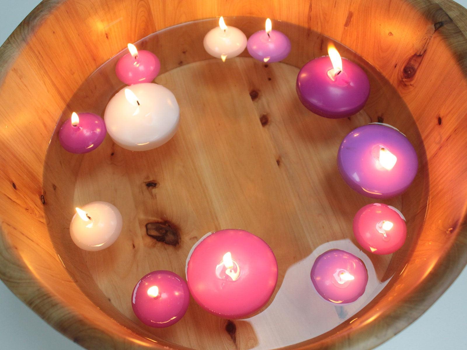 Large Floating Candle - Pink - DuvetDay.co.uk