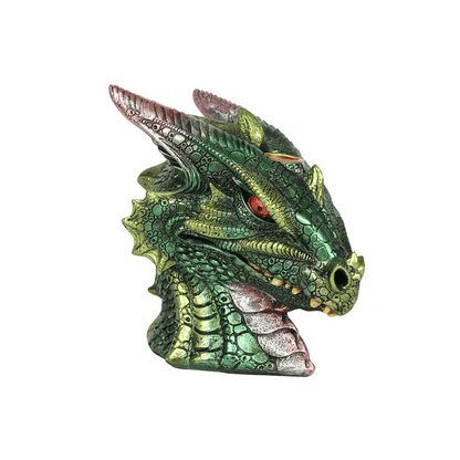 Large Green Dragon Head Backflow Incense Burner - DuvetDay.co.uk