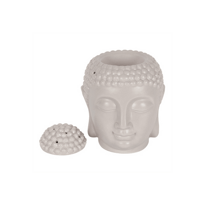 Large Grey Buddha Head Oil Burner - DuvetDay.co.uk