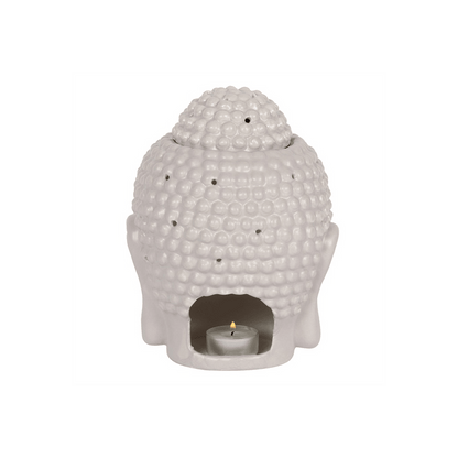 Large Grey Buddha Head Oil Burner - DuvetDay.co.uk