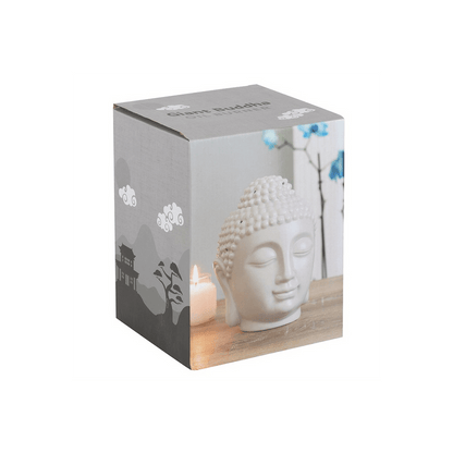 Large Grey Buddha Head Oil Burner - DuvetDay.co.uk