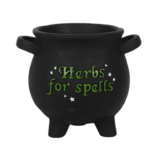 Large Herbs For Spells Cauldron Plant Pot - DuvetDay.co.uk