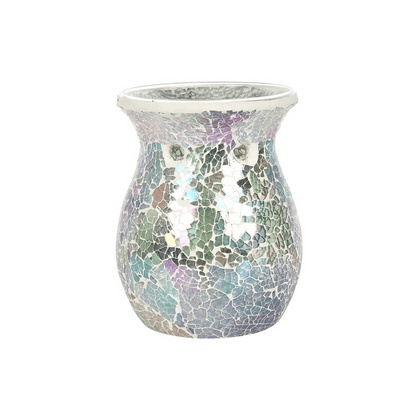 Large Light Blue Iridescent Crackle Oil Burner - DuvetDay.co.uk