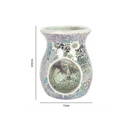 Large Light Blue Iridescent Crackle Oil Burner - DuvetDay.co.uk