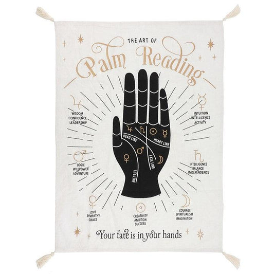 Large Palm Reading Wall Tapestry - DuvetDay.co.uk