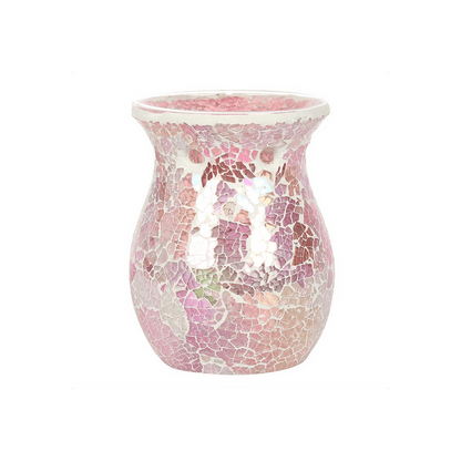 Large Pink Iridescent Crackle Oil Burner - DuvetDay.co.uk