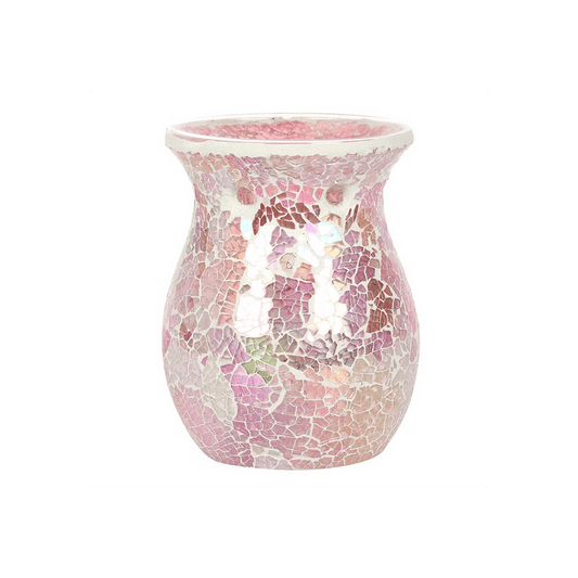 Large Pink Iridescent Crackle Oil Burner - DuvetDay.co.uk