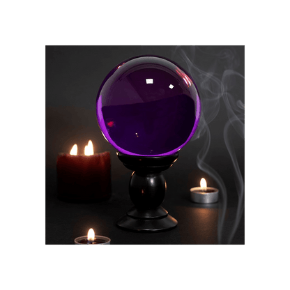 Large Purple Crystal Ball on Stand - DuvetDay.co.uk