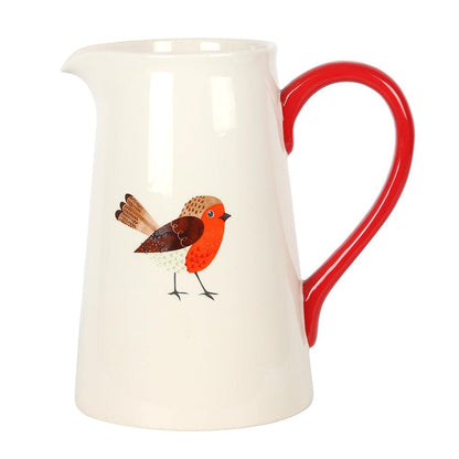 Large Robin Flower Jug - DuvetDay.co.uk