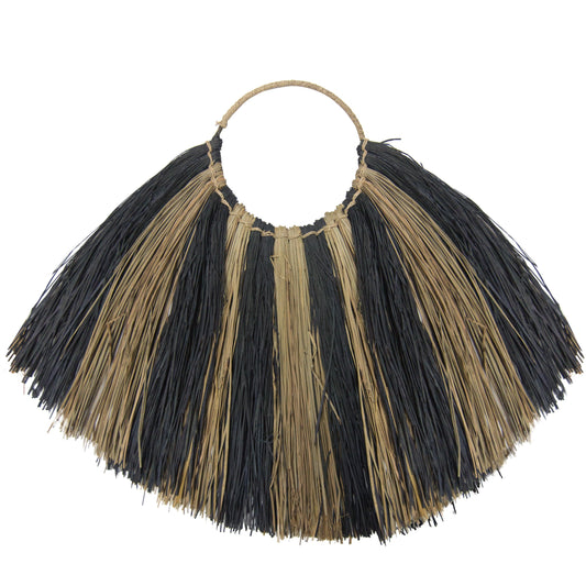 Large Seagrass Fan Wall Decor - Zebra - DuvetDay.co.uk