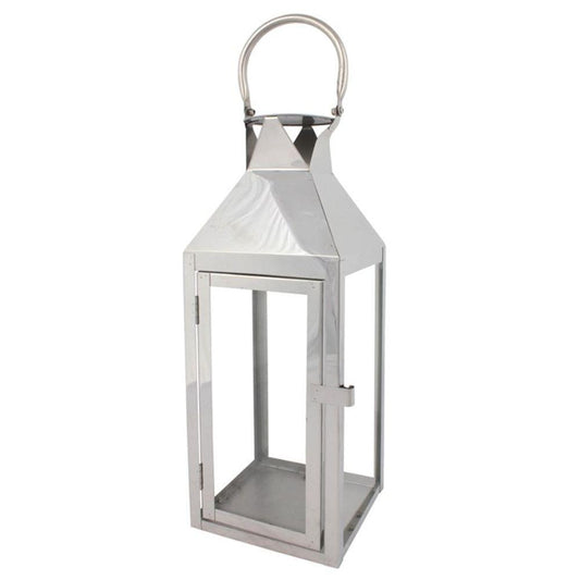 Large Silver Lantern - DuvetDay.co.uk
