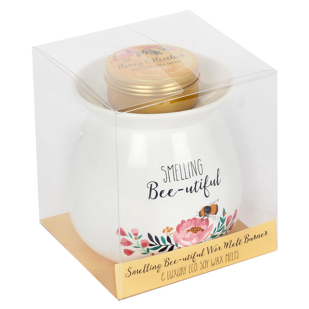 Large Smelling Bee-utiful Wax Melt Burner Gift Set - DuvetDay.co.uk