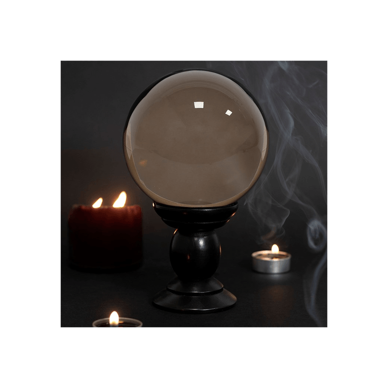 Large Smoke Grey Crystal Ball on Stand - DuvetDay.co.uk