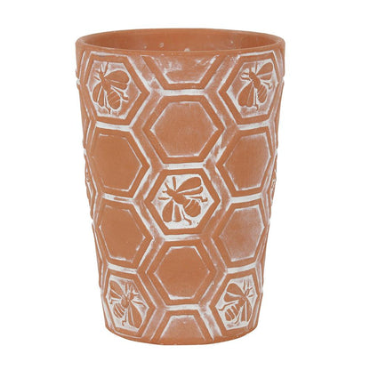 Large Terracotta Bee and Honeycomb Plant Pot - DuvetDay.co.uk