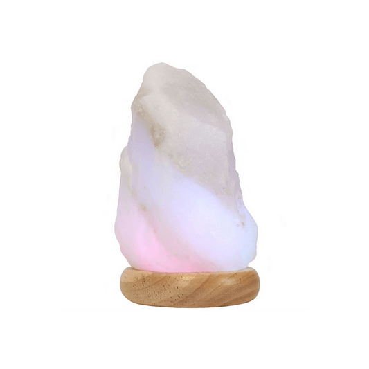 Large White USB Colour Changing Salt Lamp - DuvetDay.co.uk
