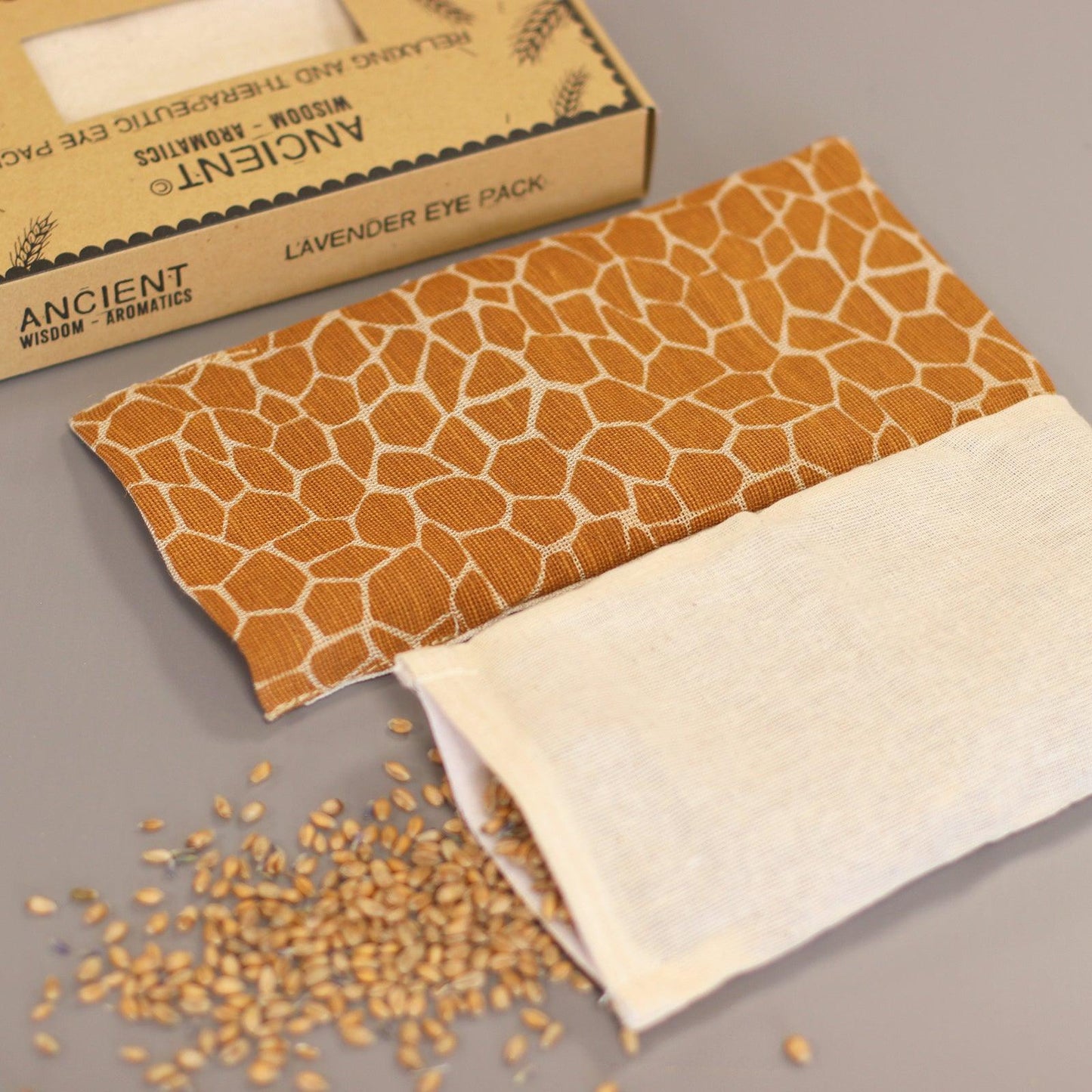 Lavender Natural Cotton and Juco Eye Pillow in Gift Box - Madagascar Giraffe - DuvetDay.co.uk